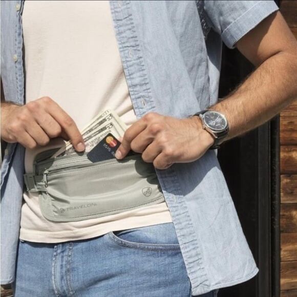 New Travelon Gray RFID Blocking Undergarment Waist Pouch Gray bag - Picture 9 of 11